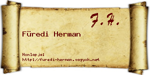 Füredi Herman névjegykártya